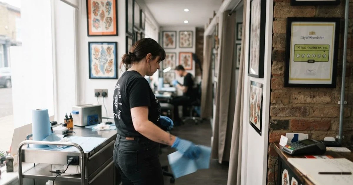 Checking a tattoo studio's hygiene and licensing before you book