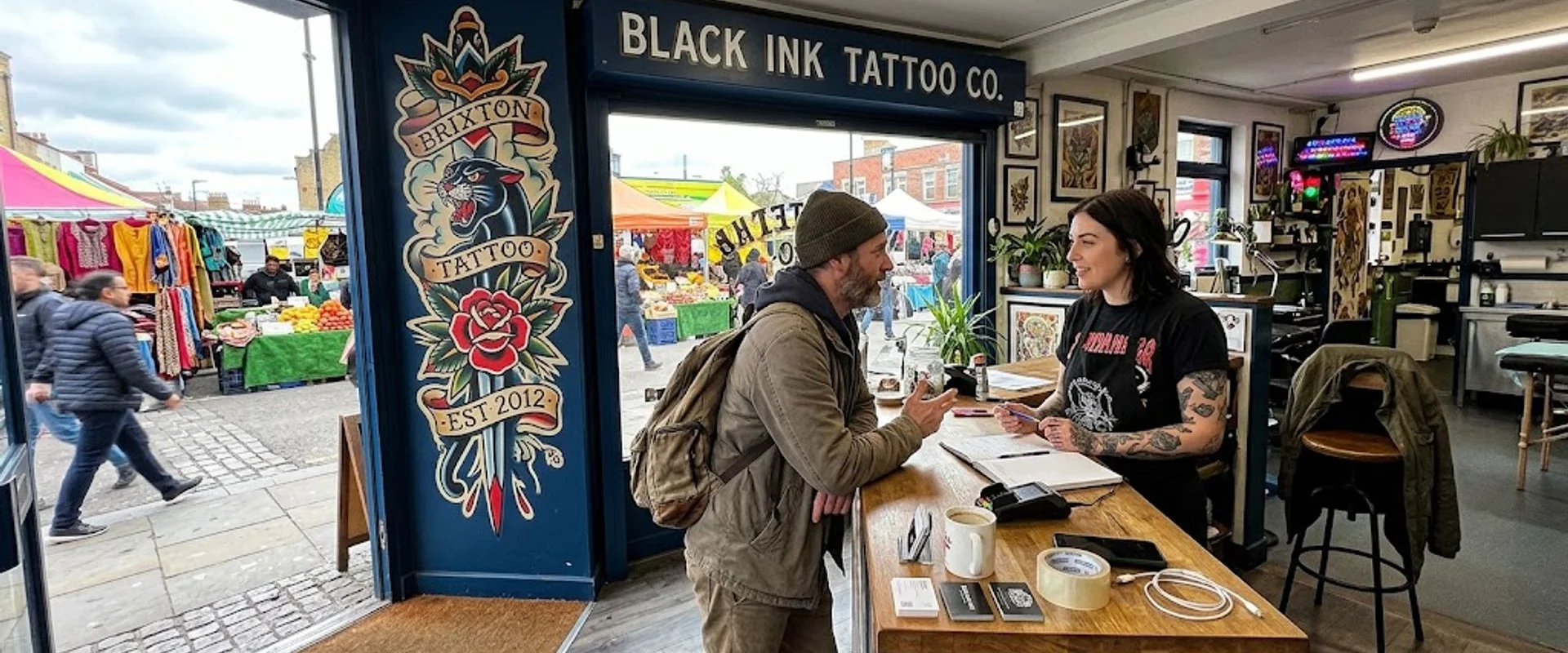 tattoo shop in Brixton, London