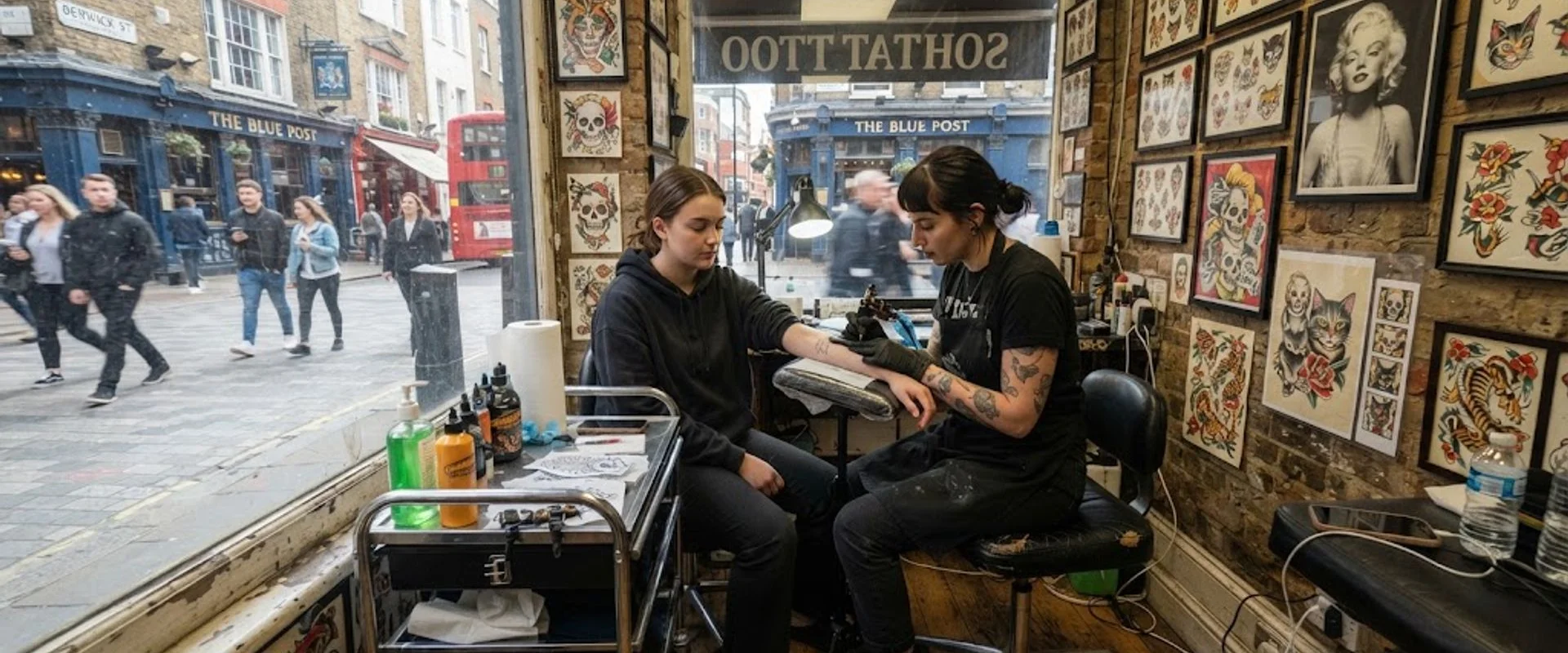 tattoo shop in Soho, London